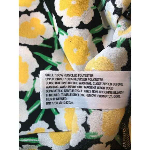 Diane Von Furstenburg Women’s Yellow Floral Sleeveless Tank SunDress Size 17 - Picture 6 of 6